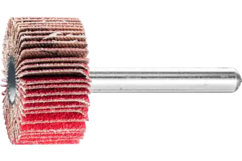 Keramikkorn Fächerschleifer F Ø 30x15 mm Schaft-Ø 6 mm CO-COOL120 hoher Abtrag auf Edelstahl 1