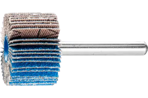 Roue à lamelles sur tige zircon F Ø 30x20 mm, tige Ø 6 mm, Z-COOL80 pour ponçage sans échauffement sur l’acier inoxydable 1