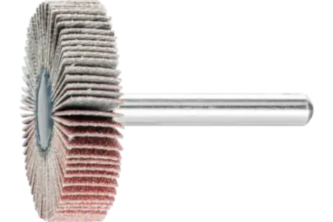 Aluminium oxide mounted flap wheel F dia. 40x10 mm shank dia. 6 mm A120 for fine grinding & finishing 1