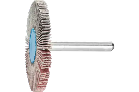 Aluminium oxide mounted flap wheel F dia. 50x5 mm shank dia. 6 mm A120 for fine grinding and finishing 1