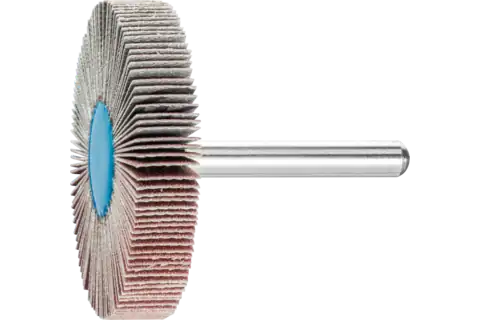 Aluminium oxide mounted flap wheel F dia. 50x10 mm shank dia. 6 mm A240 for fine grinding & finishing 1