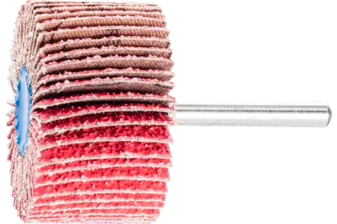 Ceramic oxide grain mounted flap wheel F dia. 50x30 mm shank dia. 6 mm CO-COOL40 for high stock removal on stainless steel 1