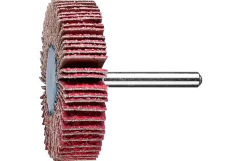 Roue à lamelles sur tige, grain céramique F, Ø 60x15 mm, tige Ø 6 mm, CO-COOL40 pour enlèvement de matière élevé sur l'acier inoxydable 1