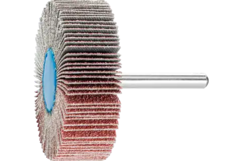 Roue à lamelles corindon F Ø 60x20 mm, tige Ø 6 mm, A60 pour ponçage fin et finition 1