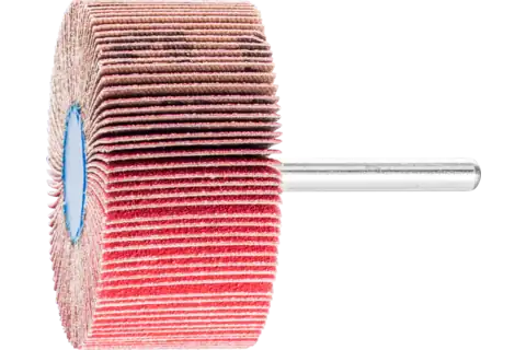 Ceramic oxide grain mounted flap wheel F dia. 60x30 mm shank dia. 6 mm CO-COOL120 for high stock removal on stainless steel 1