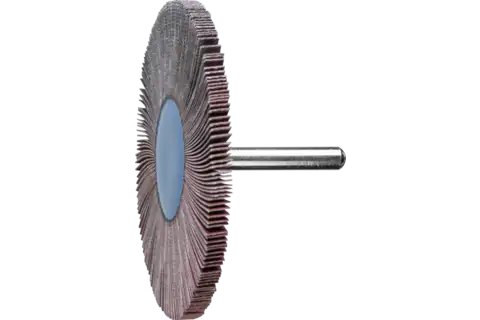Aluminium oxide mounted flap wheel F dia. 80x5 mm shank dia. 6 mm A240 for fine grinding and finishing 1