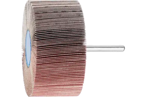 Aluminium oxide mounted flap wheel F dia. 80x40 mm shank dia. 6 mm A240 for fine grinding & finishing 1