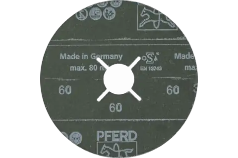 Ceramic oxide grain fibre disc dia. 115 mm CO-ALU60 for soft non-ferrous metals 2