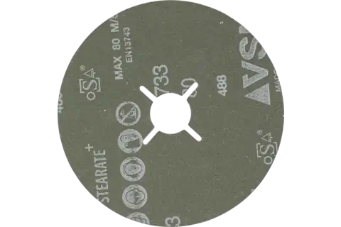 Ceramic oxide grain fibre disc dia. 125 mm CO-ALU80 for soft non-ferrous metals 2