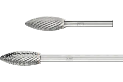 Tungsten carbide burrs for general use, cut 3 PLUS, flame-shaped B