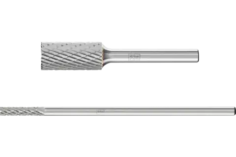 Tungsten carbide burs for versatile use, Double cut, Cylindrical with end cut - Shape B