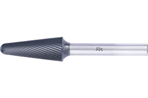 Fresa in metallo duro per uso professionale a cono con punta arrotondata KEL Ø12x30mm, gambo Ø6mm Z5 rivestimento HICOAT universale fine 1