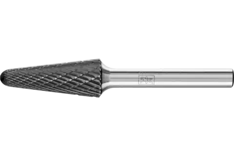 Tungsten carbide high-performance burr conical shape with radius end KEL dia. 12x30 mm shank dia. 6 mm Z3P HICOAT universal 1