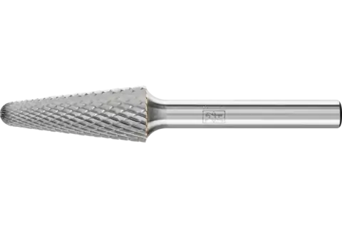 Fresa de metal duro forma cónica redonda KEL Ø 12x30 mm, mango Ø 6 mm, Z4 semifino universal 1