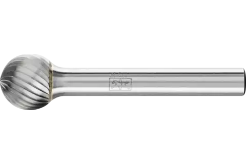 Fresa de metal duro esférica KUD Ø 12x10 mm, mango Ø 6 mm, Z3 medio universal 1