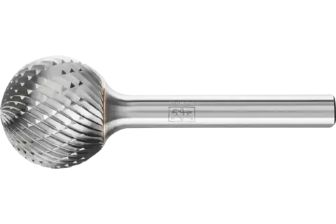 Tungsten carbide burr ball KUD dia. 20x18 mm shank dia. 6 mm Z3P universal medium cross cut 1
