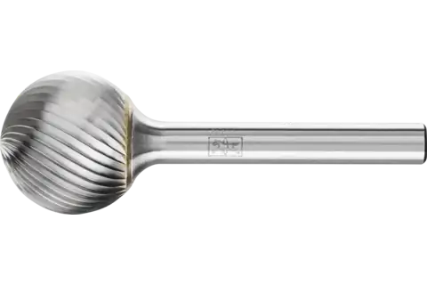 Hartmetall Frässtift Kugel KUD Ø 20x18 mm Schaft-Ø 6 mm Z3 universal mittel 1