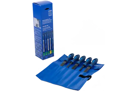 Werkstattfeilen/-raspel-Set 5-tlg. in Rolltasche 200mm für grobe Zerspanung, Schruppen 3