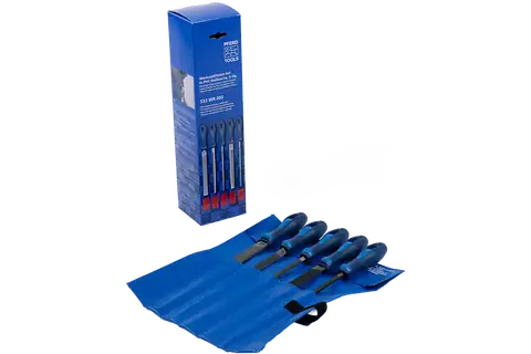 Werkstattfeilen-Set WR 5-tlg. in Rolltasche 200mm Hieb 3 für Feinbearbeitung, Schlichten 3