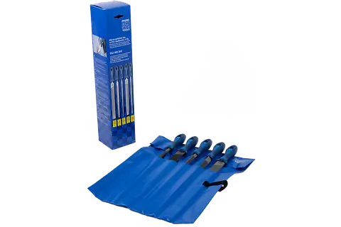 Werkstattfeilen-Set 5-tlg. in Rolltasche 300mm Hieb 2 universell zum Schruppen und Schlichten 3