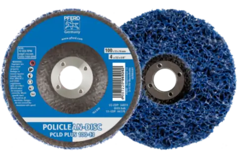 POLICLEAN PLUS PCLD non-woven cleaning fabric dia. 100x13 mm hole dia. 16 mm for coarse cleaning work 1