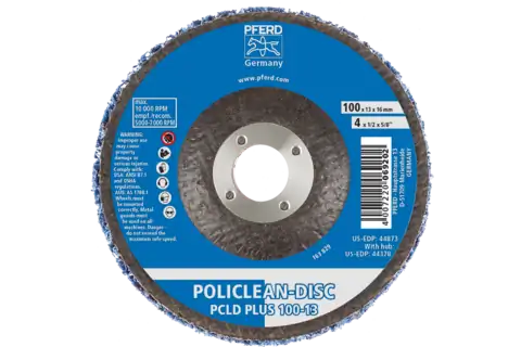 POLICLEAN PLUS PCLD non-woven cleaning fabric dia. 100x13 mm hole dia. 16 mm for coarse cleaning work 2