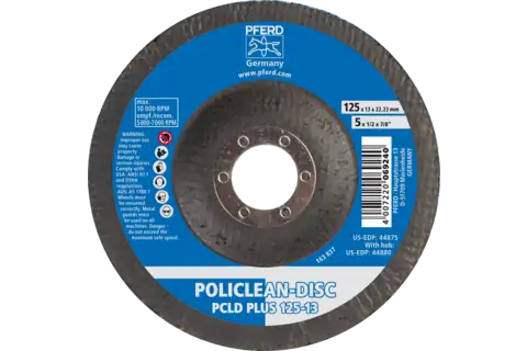 Włóknina czyszcząca POLICLEAN PLUS PCLD Ø 125 x 13 mm otwór Ø 22,3 mm do zgrubnych prac czyszczących 2