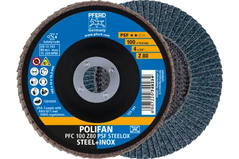 POLIFAN lamellenschijf PFC 100x16 mm conisch Z80 universele lijn PSF STEELOX staal/edelstaal 1