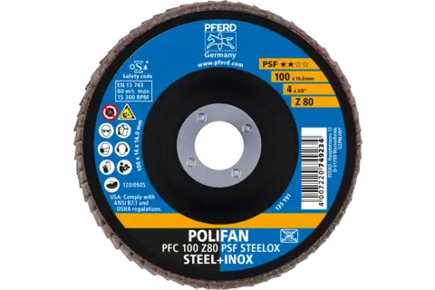 POLIFAN lamellenschijf PFC 100x16 mm conisch Z80 universele lijn PSF STEELOX staal/edelstaal 2