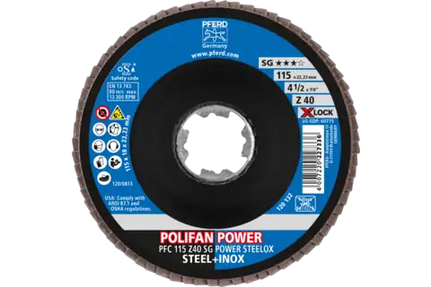 POLIFAN POWER lamellenschijf PFC 115 mm X-LOCK conisch Z40 SG STEELOX staal/edelstaal 2