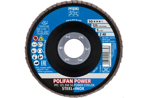 POLIFAN POWER lamellenschijf PFC 125x22,23 mm conisch Z40 SG STEELOX staal/edelstaal 2