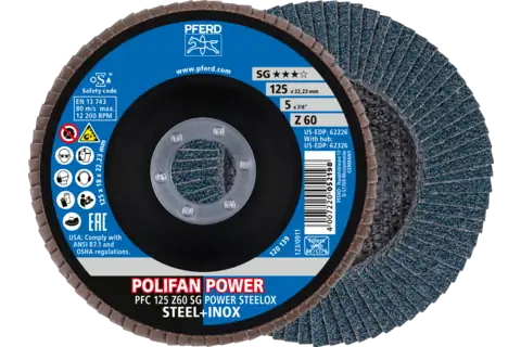 POLIFAN POWER lamellenschijf PFC 125x22,23 mm conisch Z60 SG STEELOX staal/edelstaal (2) 1