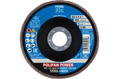 POLIFAN POWER lamellenschijf PFC 125x22,23 mm conisch Z60 SG STEELOX staal/edelstaal (2) 2