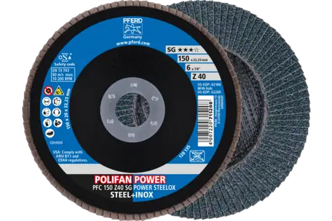 POLIFAN POWER lamellenschijf PFC 150x22,23 mm conisch Z40 SG STEELOX staal/edelstaal 1