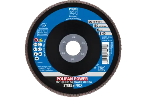 POLIFAN POWER lamellenschijf PFC 150x22,23 mm conisch Z40 SG STEELOX staal/edelstaal 2