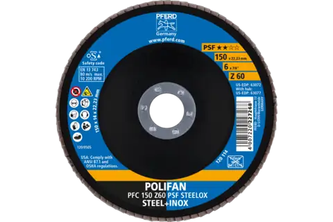 POLIFAN lamellenschijf PFC 150x22,23 mm conisch Z60 univers. lijn PSF STEELOX staal/edelstaal 2