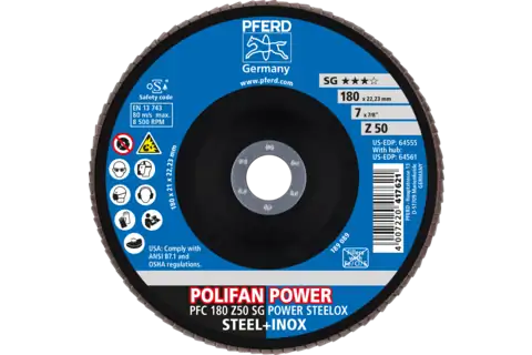 POLIFAN POWER lamellenschijf PFC 180x22,23 mm conisch Z50 prestatielijn SG STEELOX voor staal/edelstaal 2