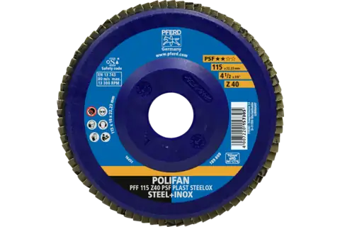 Disco lamelar POLIFAN PFF 115x22,23 mm plano Z40 Univ. Linha PSF