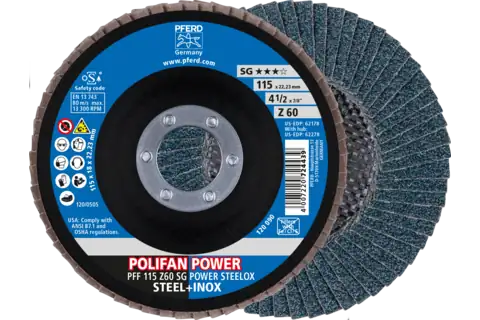 POLIFAN-Flap Discs PFF Z 60 SG POWER STEELOX 1