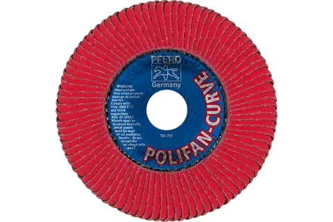 POLIFAN CURVE flap disk PFR 125x22.23 mm genişlik L CO60 SGP STEELOX, çelik/paslanmaz çelik için (POS 2) 3