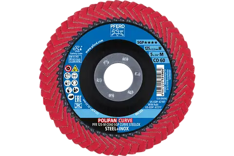 POLIFAN CURVE flap disk PFR 125x22.23 mm genişlik M CO60 SGP STEELOX çelik/paslanmaz çelik için (POS 2) 2
