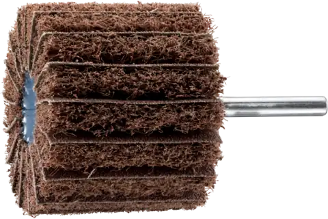 Meule sur tige en non-tissé POLINOX PNZ Ø 60x50 mm, tige de Ø 6 mm, A80 pour ponçage fin et finition 1