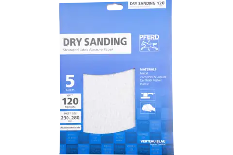 POS universal paper-backed abrasive sheet aluminium oxide 230x280 mm BP ECO AC A120 with non-stick coating 3