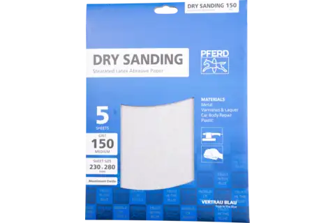 POS universal paper-backed abrasive sheet aluminium oxide 230x280 mm BP ECO AC A150 with non-stick coating 3