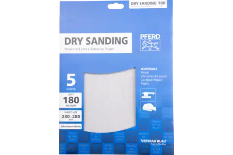 POS universal paper-backed abrasive sheet aluminium oxide 230x280 mm BP ECO AC A180 with non-stick coating 3
