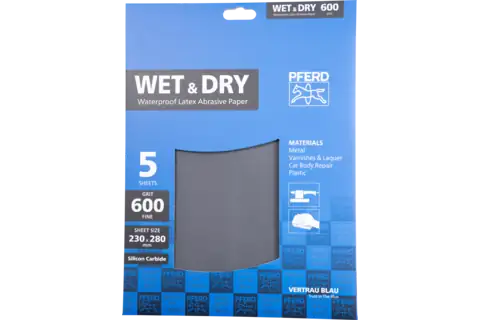 POS waterproof paper-backed abrasive sheet 230x280 mm BP-W ECO PAINT SiC600 for working on paint 3