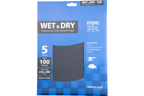 POS waterproof paper-backed abrasive sheet 230x280 mm BP-W ECO PAINT SiC100 for working on paint 3