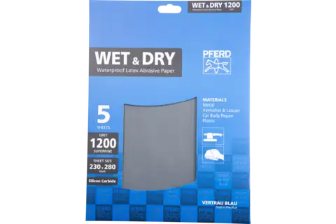 POS waterproof paper-backed abrasive sheet 230x280 mm BP-W ECO PAINT SiC1200 for working on paint 3