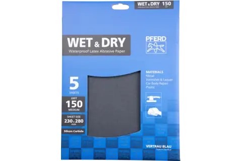 POS waterproof paper-backed abrasive sheet 230x280 mm BP-W ECO PAINT SiC150 for working on paint 3
