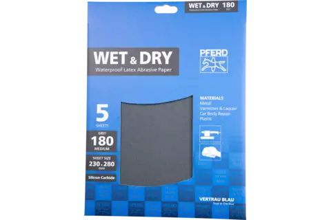 POS waterproof paper-backed abrasive sheet 230x280 mm BP-W ECO PAINT SiC180 for working on paint 3